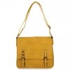 BEE BAG Duża Listonoszka Damska Adelia w Stylu Vintage Żółta